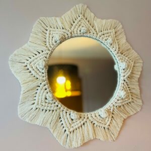 Miroir macramé mandala