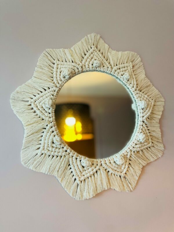 Miroir macramé mandala