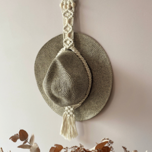 Support chapeaux macramé