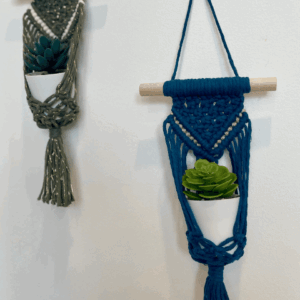 Mini suspension de plante en macramé