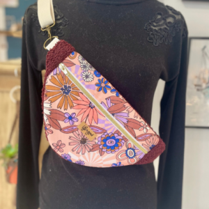 Sac banane fleurs seventies rose imperméable – Moumoute bordeaux – Life is Good